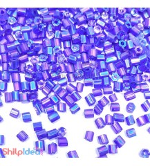 Beads 2mm - Glass Hexagonal - Violet AB